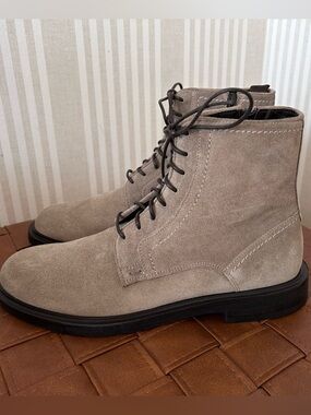 Steve Madden Men's Gray Taupe Suede Lace Up Boots Made in Italy NEW Size 8